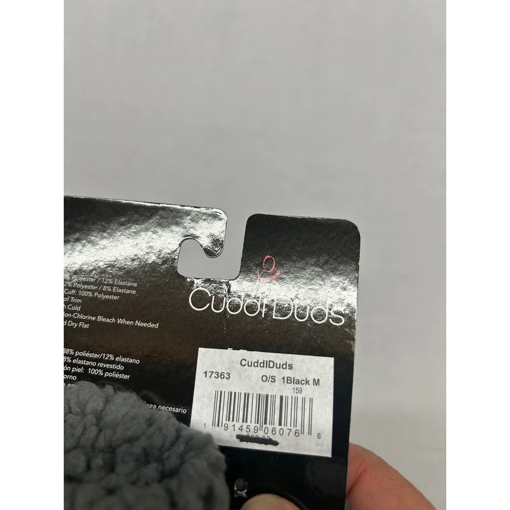 Cuddl Duds Womens Stretch Gloves Plush Lining Touch Screen Black Gray Space Dye